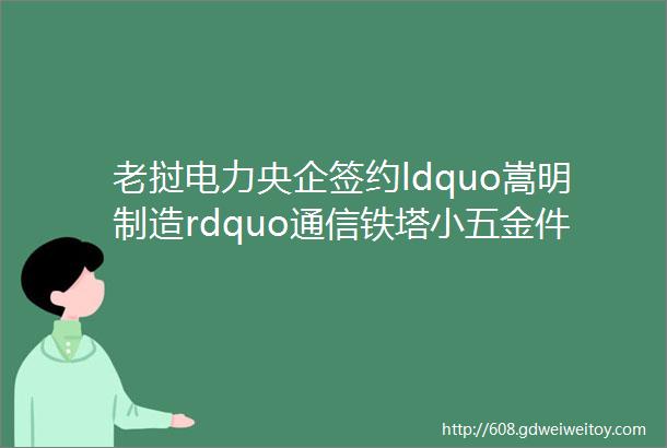 老挝电力央企签约ldquo嵩明制造rdquo通信铁塔小五金件加工成首选